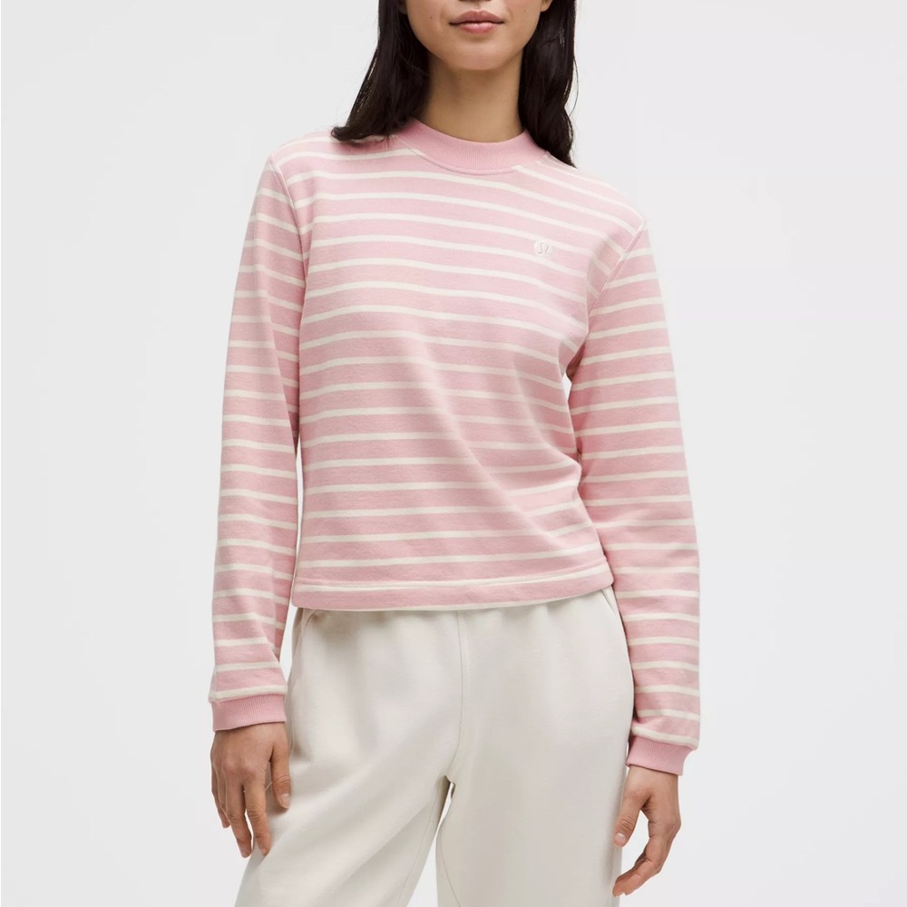 Lululemon Athletica Pink and White Striped Sweatshirt Size SP - NWT